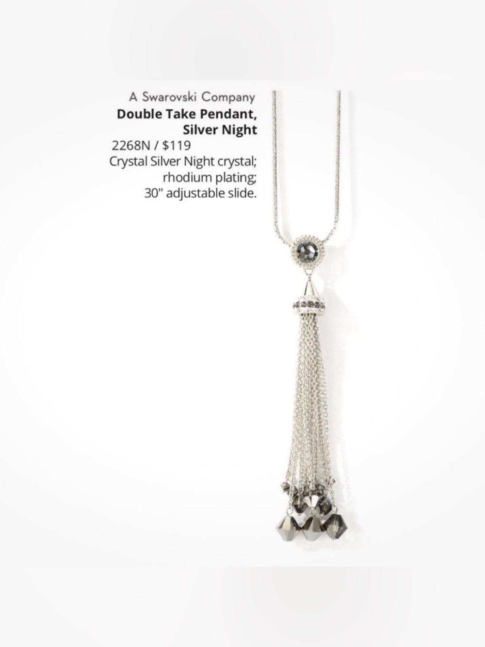 Touchstone Crystal Double Take Pendant BNIB w/tags $119 RT Value